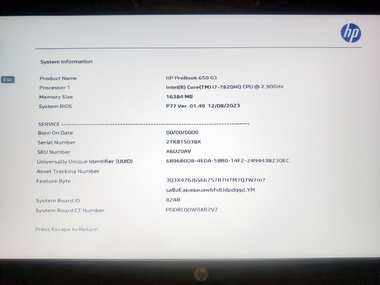 HP ProBook 650 G3- Intel® Core™ i7-7820HQ - 14