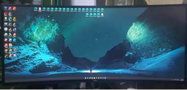 dell u3417w ultrawide 34 بوصة + display port + power cable