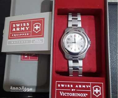 Swiss Army Original Field Watch w/ Date - Silver White - Since 1989 س